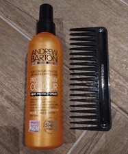 Andrew Barton Protect My Colour Heat Protect Spray 250ml New & Detangling Comb