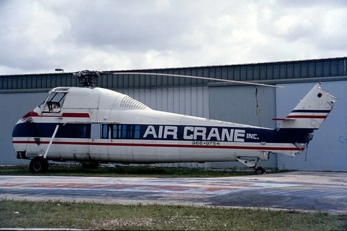 AIR CRANE, Sikorsky S-58, N22566, at North Perry, in 1990, aircraft slide