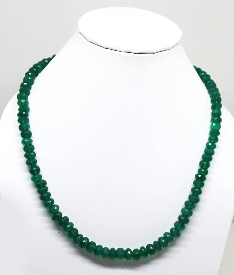 Collana bracciale argento sterling 925 pietre preziose onice verde gioielli... - Immagine 2 di 4