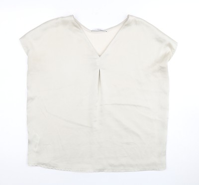 MNG Basics beige Damen Bluse Medium V-Ausschnitt