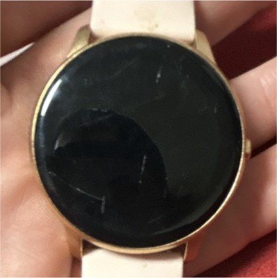 YAMAY KW66 Smart Watch Pink Silicone Band Gold Metal Case 41mm Fitness Tracker