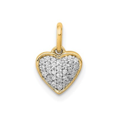 14K Gelbgold 1/10ctw Diamant Herz Anhänger PM4872-010-YA