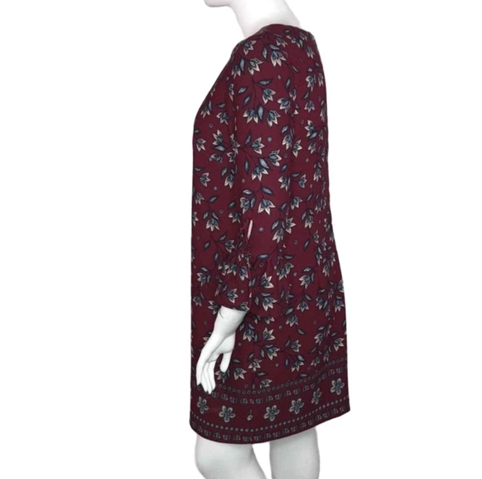 Vestido Nanette Lepore Arándano Floral Manga Campana Talla 16 Foto 2 de 4