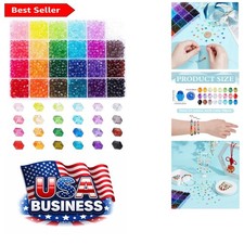 6mm Acrylic Crystal Beads - 2160pcs Multi-Color Faceted Bicone Beads for Crafts