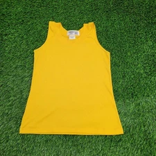 Vintage 80s MOD Tank-Top Teens Medium 16x23 Yellow