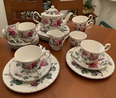 Roy Kirkham English Rose Kaffeeservice 6 Personen Bone China England 21tlg Top!