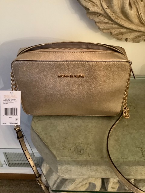 michael kors gold jet set crossbody