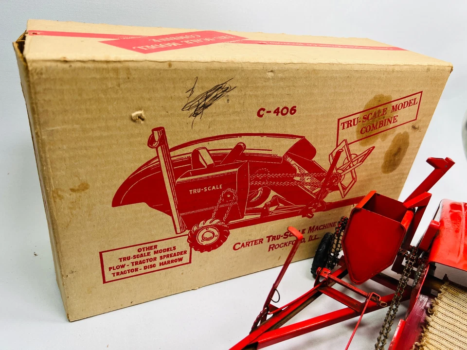vtg Original Carter Tru-Scale 1/16 Model Combine Toy Truck w/ Box c-406 - Image 3 of 4