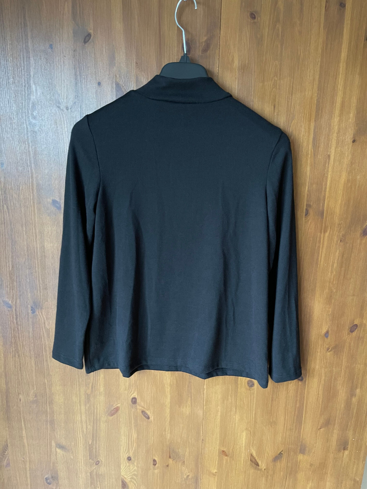 👗 - KIM & CO. QVC ZIP NECK TOP Black Long Sleeve Funnel S L eBay
