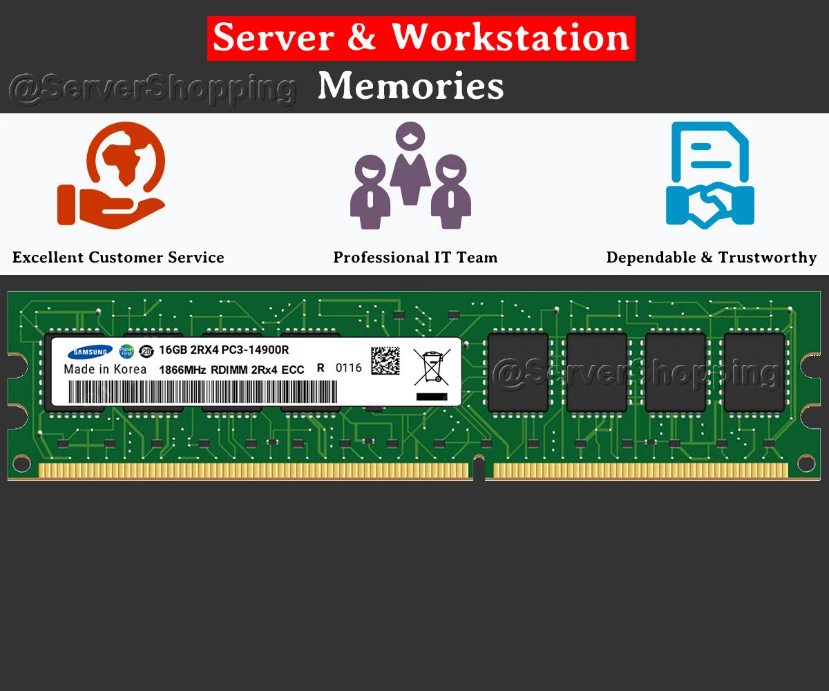 Samsung PC3-14900 (DDR3-1866) Bus Speed ECC Network Server Memory
