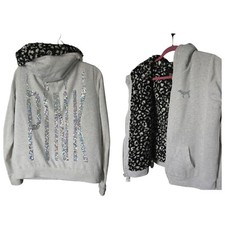Rare VTG 13 Victoria's Secret PINK VS Hoodie Leopard Fur Lined Hoodie Sequin XS