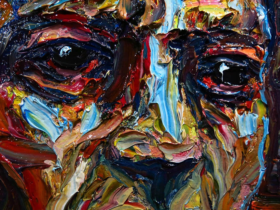 PORTRAIT OIL█涂漆█复古█EXPRESSIONIST█ART█签名抽象原版IMASTO — 第 2/4 张图片