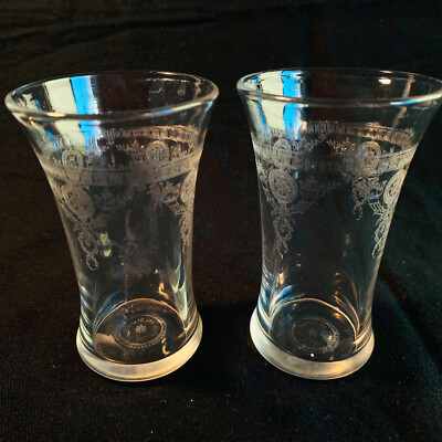 Belgique Val St Lambert Wassergläser 9,5 cm  2er Set Schliff Glas Gläser