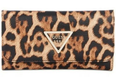 guess leopard wallet
