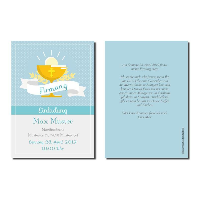 Einladung Einladungskarte Firmung Heiliger Kelch