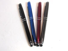 SET OF 4 TERZETTI HEMISPHERE METAL ROLLER BALL PEN WITH CONDUCTIVE STYLUS TIP