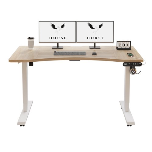 Computer Height Adjustable Electric Standing Desk 55" -Curved Office Gaming Desk - Picture 13 of 43