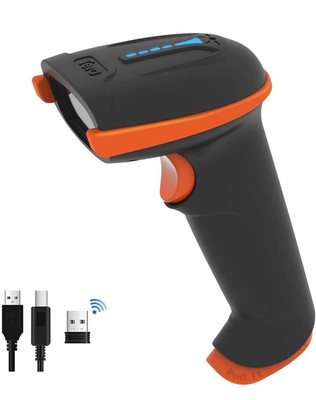 Wireless 1D Laser Barcode Scanner Battery Level Indicator Handheld 2.4G*NO USB
