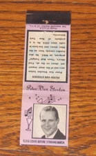 PETER VAN STEEDEN MATCHBOOK COVER: MUSIC COMPOSER EMPTY c1938 MATCHCOVER -C15