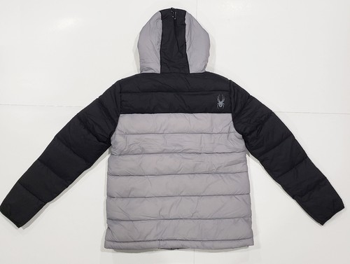 New with tag Boys Spyder Silver Circuit Insulated Hooded Puffer Jacket L 14/16 - Picture 2 of 4