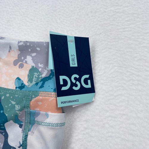 DSG Girls Youth Performance Bike Shorts Size Large Sandy Camo Blue - Picture 3 of 7