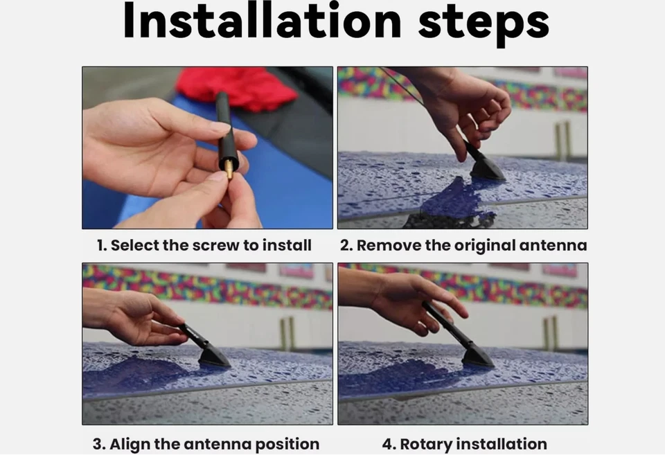 Red 4.7" Waterproof Carbon fiber Antenna Replacement For Ford E-450 Super Duty - Imagem 2 de 4