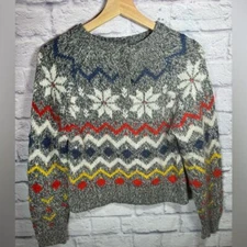 Wool blend counterparts petites sweater multicolor and pattern womens size small