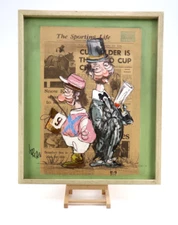 Rama Lorian Horse Racing Jockey Original Impasto Oil Painting Canvas 1970s 25x21