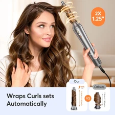 5-in-1 Hair Airwrap Styler – 1200W Dryer Brush, Curler, Straightener & Volumizer