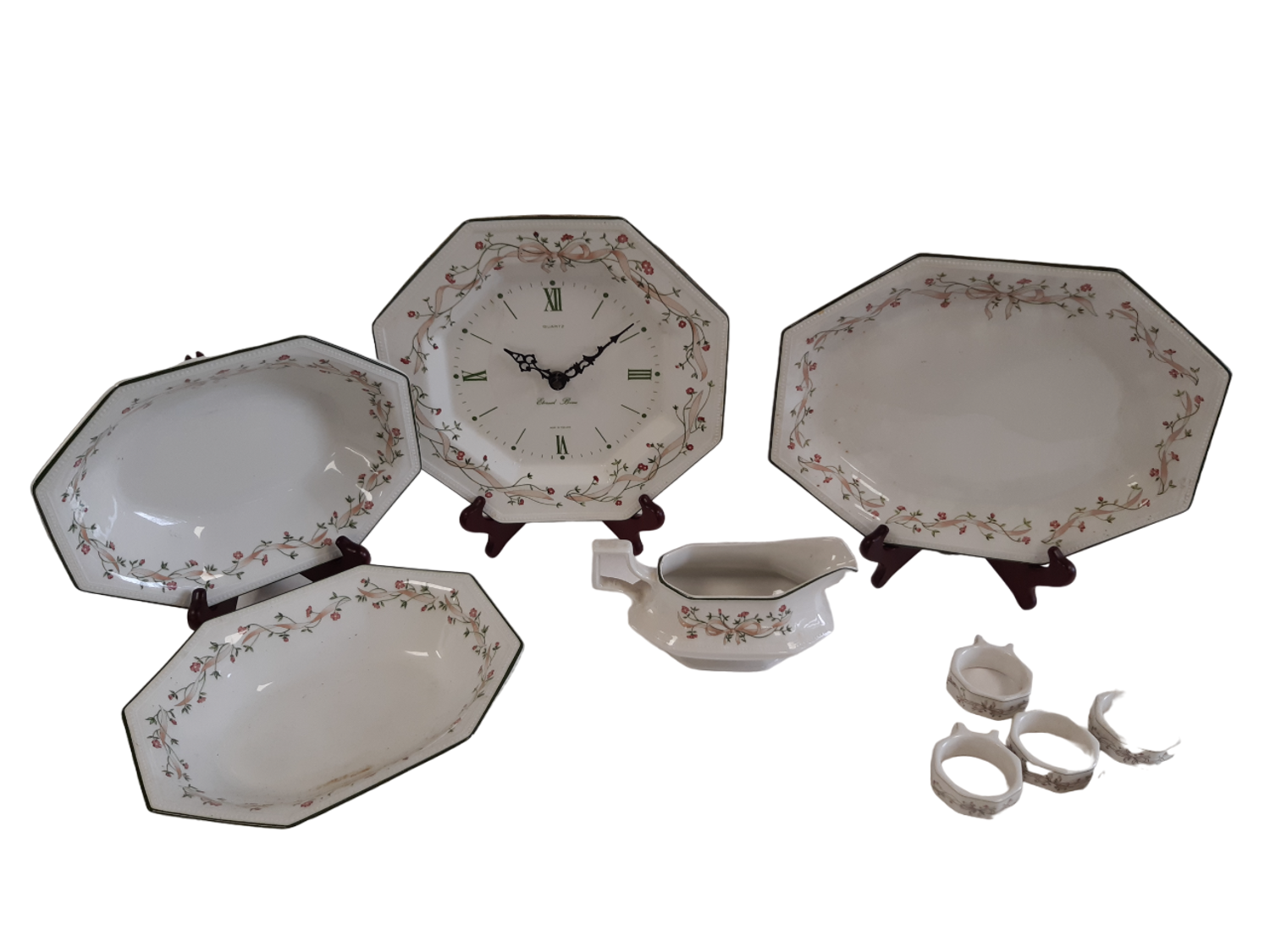 Johnson Brothers Eternal Beau Dinner Serving Set Including Plate Clock