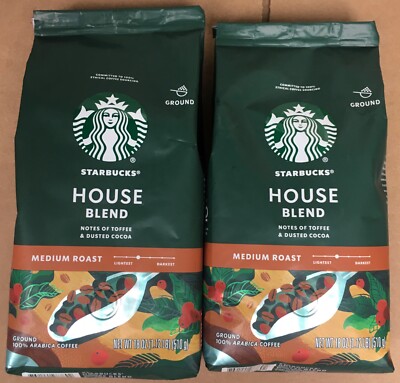 Starbucks House Blend Ground Coffee 2 Large Packages Medium Roast | eBay