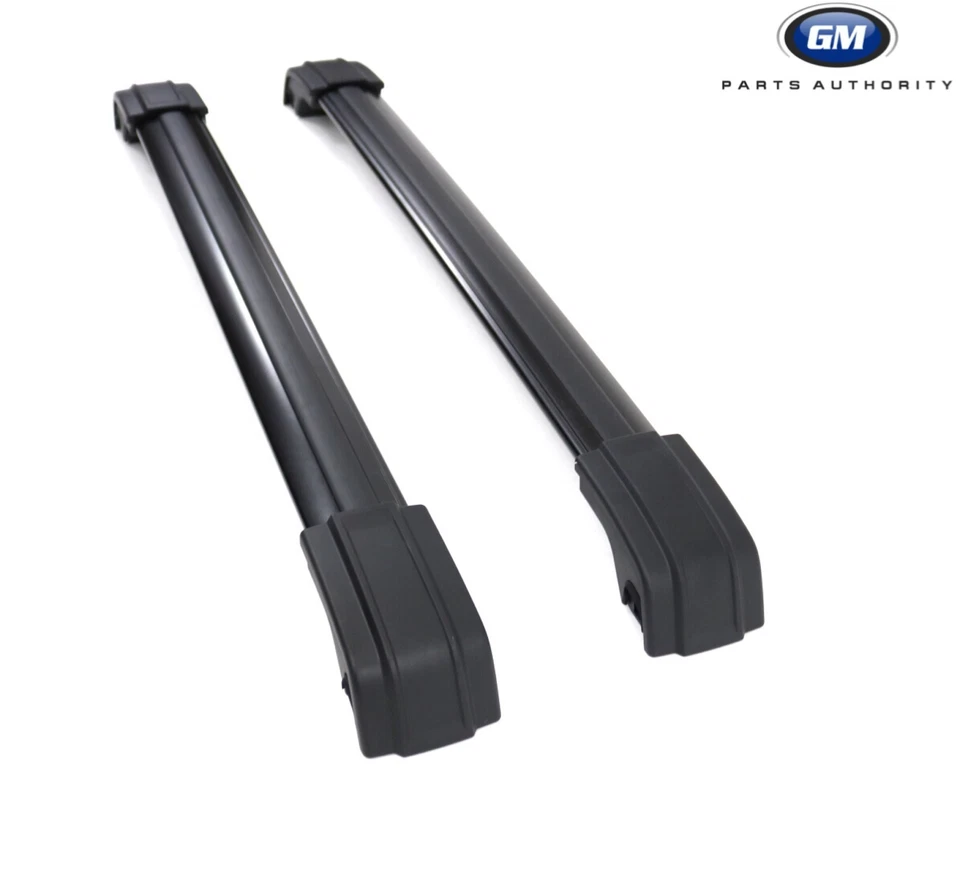 Cadillac SRX 2010-2016 equipamiento de riel transversal portaequipajes de techo 19171186 ranura en T negra OEM GM Foto 4 de 4