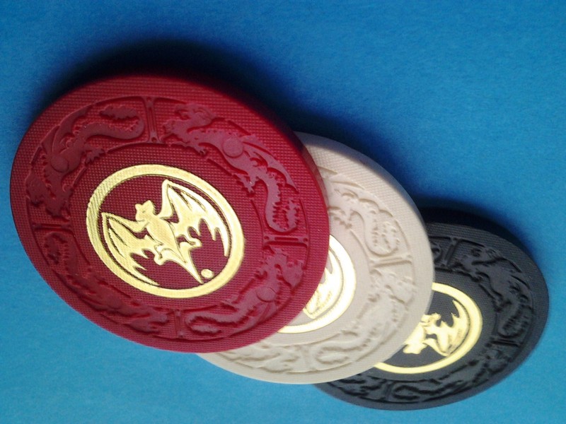 Set 3 Ron BACARDI Rum DRAGON Rd Wt Bk Poker Casino Chip token ficha Puerto Rico
