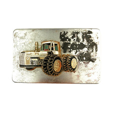 Vintage 1970s Tractor Metal 3D Belt Buckle