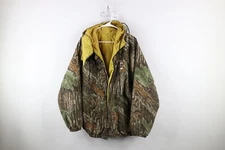 Vintage 90s Mens XL Distressed Quilted Realtree Camouflage Hooded Jacket AS IS