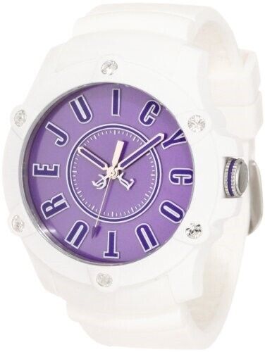 Juicy Couture Women's Surfside Purple Dial White Silicon Strap Watch 1900907