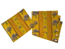 Le Cluny French Provence Reversible Placemats Set of 4 Lavender Yellow - NEW
