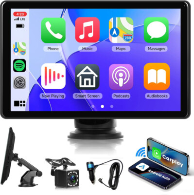 7'' Wireless Apple CarPlay Android Auto Tragbar Autoradio Touchscreen BT + Kamera