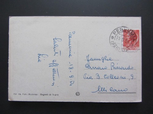 Original Postkarte gereist 1954 PERNUMIA Villa Marchesi Bonacossi - Bild 2 von 2