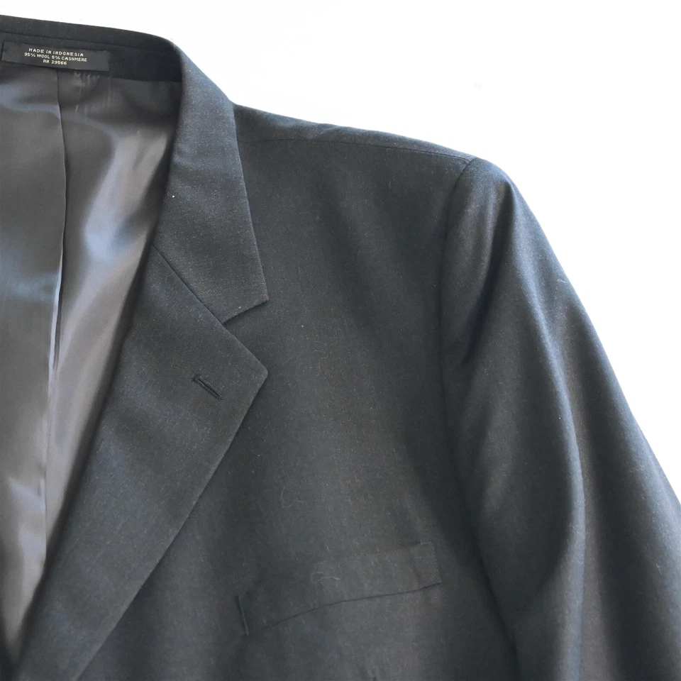 Botany 500 56PT Portly Gray Wool Cashmere Mens Blazer Jacket Sport Coat - Image 2 of 4