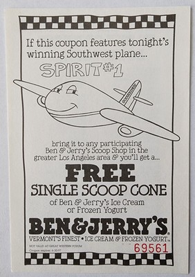 Vintage Advertisement Coupon Ben & Jerry's Ice Cream Southwest 1997 Stamp 69561