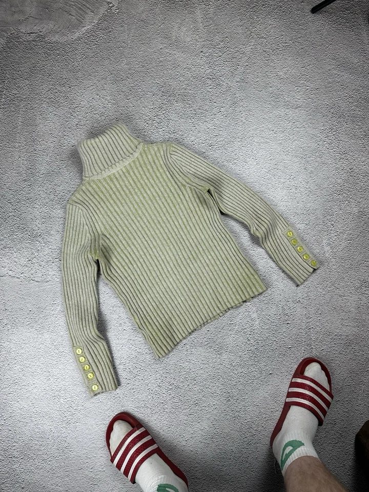 Vintage Diesel Style Wool Knitwear Sweater Striped Y2K Woman’s Size S-M - Image 2 of 4