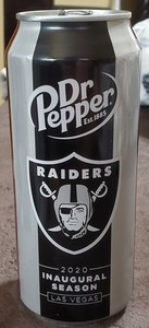 LAS VEGAS RAIDERS DR PEPPER CAN RAIDERS INAUGURAL SEASON 2020 LIMITED EDITION