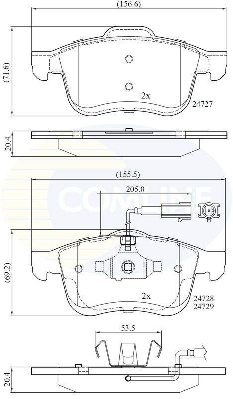 Brake Pad Set For Disc Front Fits Chrysler Fiat Vauxhall Opel COMLINE CBP12032