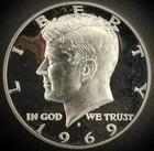 1969-S Kennedy 40% SILVER Half Dollar GEM PROOF 50C DEEP ULTRA CAMEO