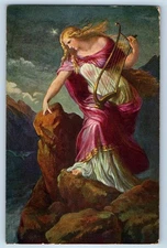 Mainz Germany Postcard The Lorelei Fairy Tale from Old Times c1910 Posted