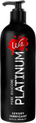 Wet Platinum Silicone Based Lube 16 Oz Bottle, Premium Personal Luxury Lubricant