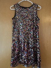 Girls Sequin dress size 14-16. Multi-colored, sleeveless, lined.