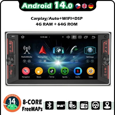 7" Carplay Android 14 Autoradio GPS Navi DAB+DSP Toyota Corolla RAV4 Hilux Vios - Bild 1 von 4