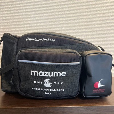 Mazume Fishing Waist Bag Compact Black Multiple Pockets Outdoor Gear